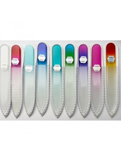 Crystal BOHEMIA pilník na manikúru skleněný barevný krátký 90 mm